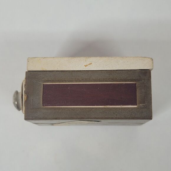 Vintage Satyr Matchbox Handmade in Greece Ceramic Top Drawer Holder Blue White - Picture 5 of 13